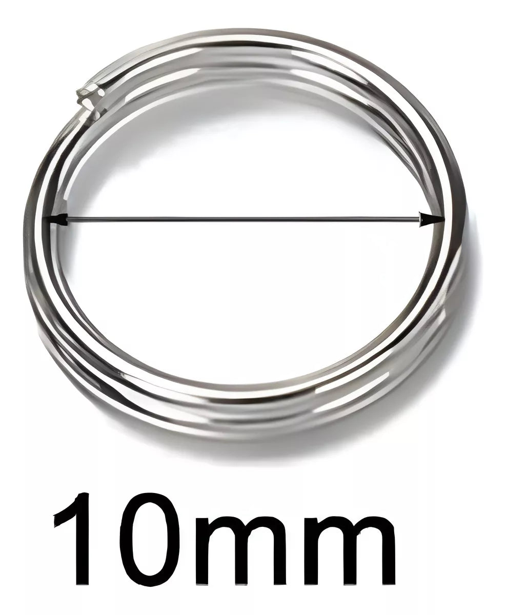 100 Aros Metal Argolla 10mm Para Llaveros Plateados