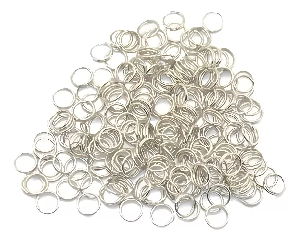 100 Aros Metal Argolla 10mm Para Llaveros Plateados